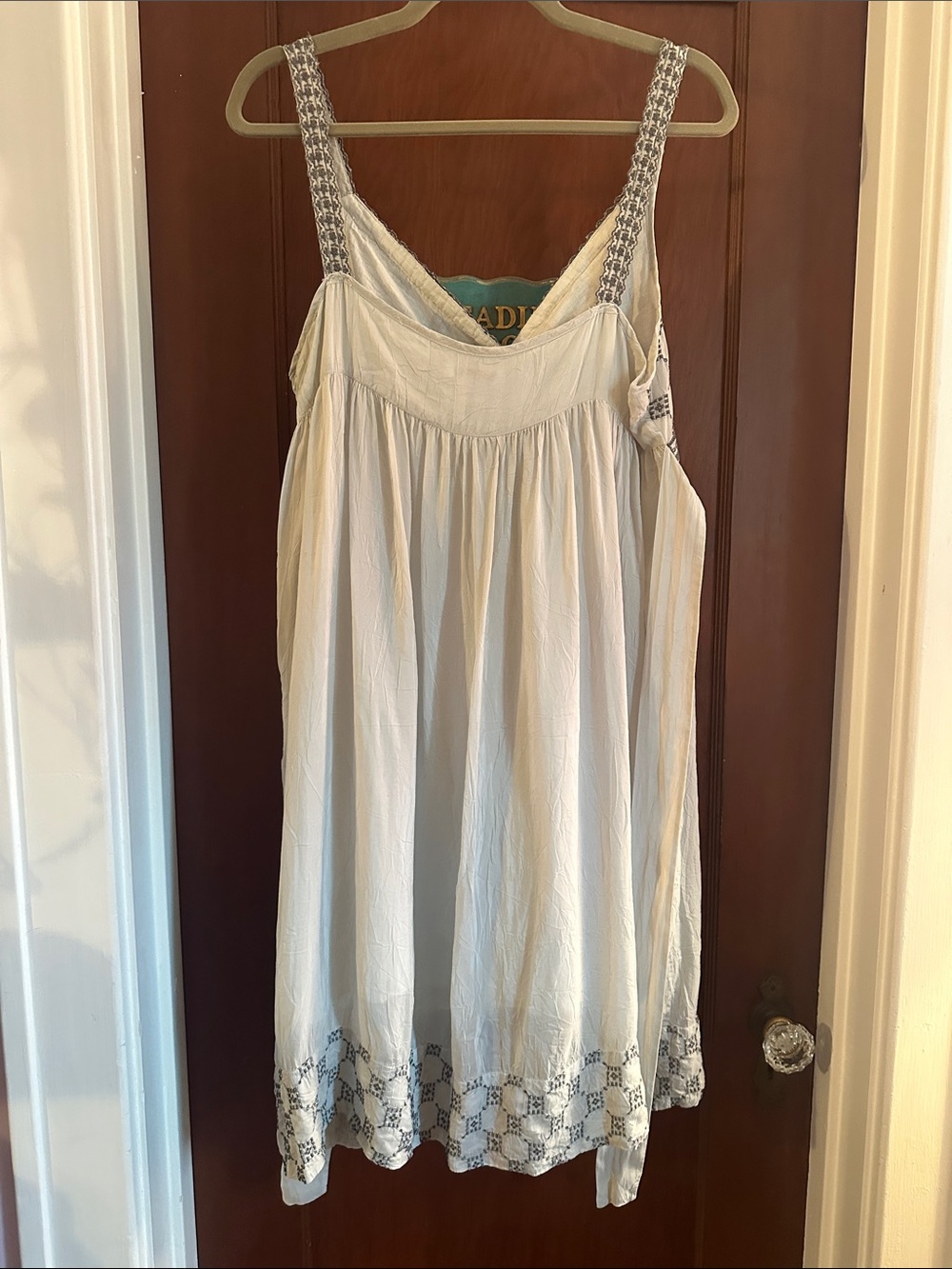 Johnny Was Y2K Boho Embroidered Midi Dress L Crinkle Rayon - Picture 5 of 6